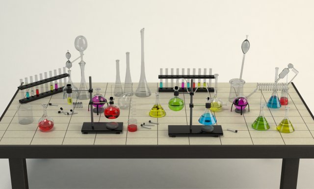 equipment chemistry laboratory Model 3D .c4d .max .obj .3ds .fbx .stl .blend