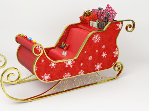 santa claus sled - christmas sled - chritmas gift - Modelo 3D