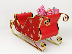 santa claus sled - christmas sled - chritmas gift - 3Dモデル