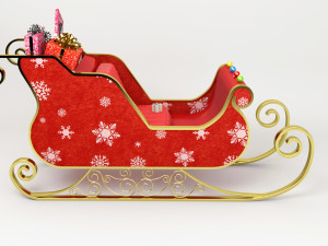 santa claus sled - christmas sled - chritmas gift - 3Dモデル