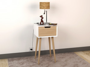 bedside table - set decoration bedroom 01 Modelo 3D