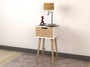 bedside table - set decoration bedroom 01 3D Модель