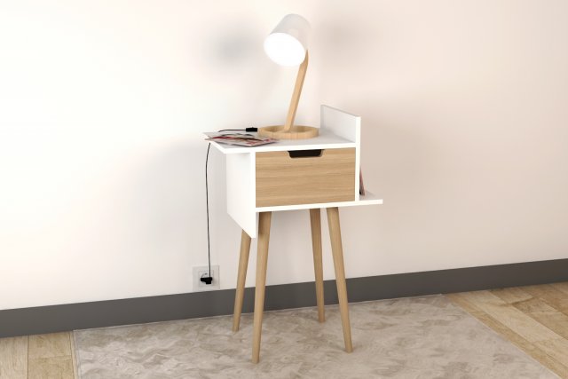bedside table - set decoration bedroom 02 3D Model .c4d .max .obj .3ds .fbx .stl .blend 
