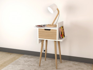 bedside table - set decoration bedroom 02 3D Model