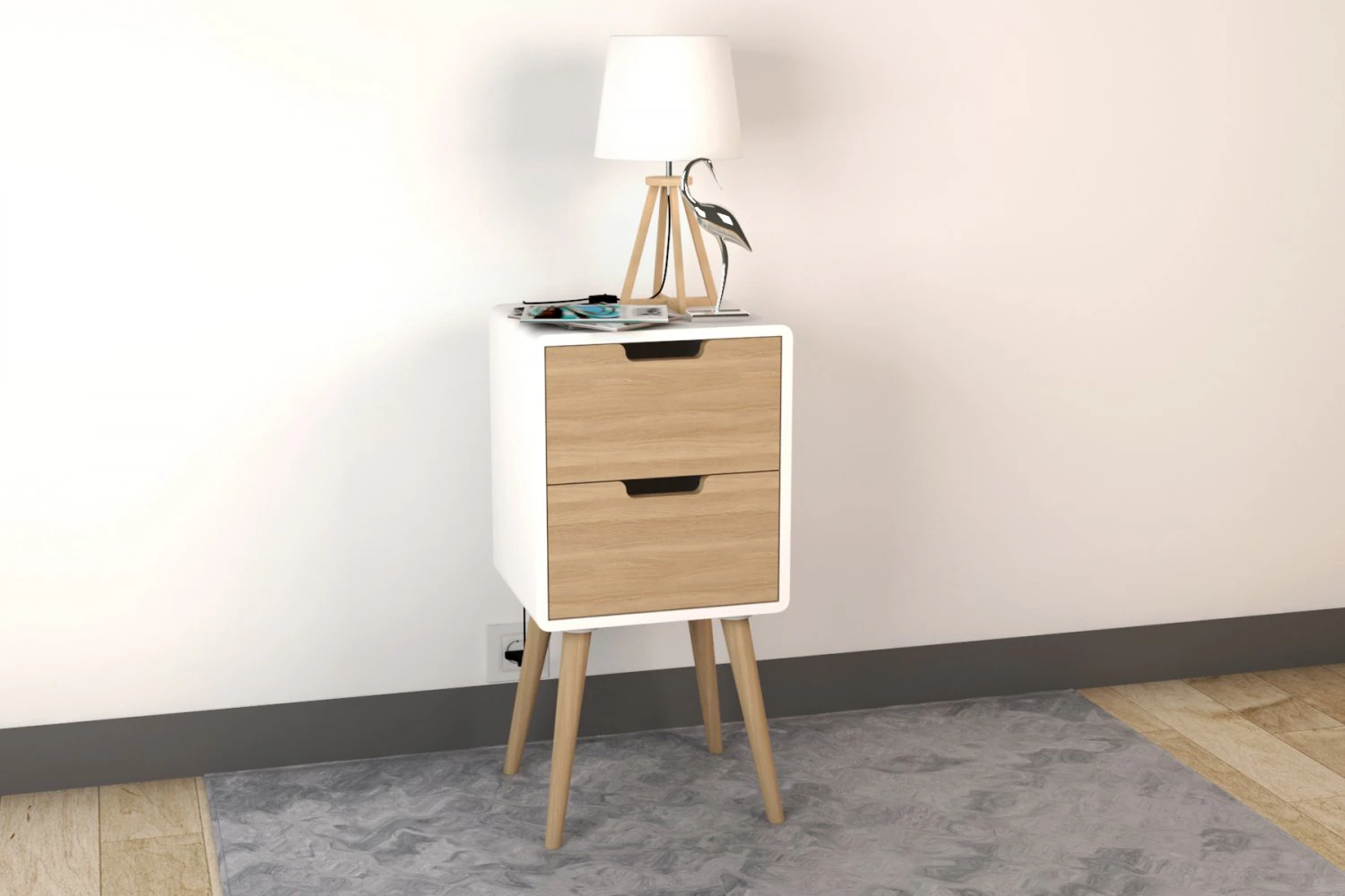 bedside table - set decoration bedroom 04 3D Model .c4d .max .obj .3ds .fbx .stl .blend 