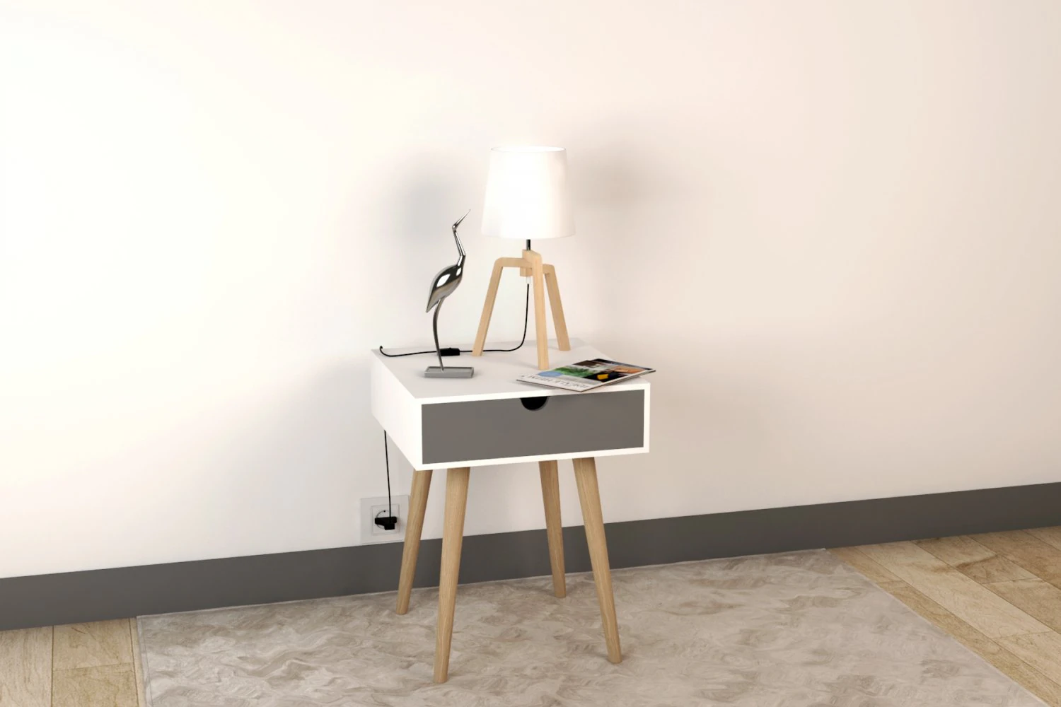 bedside table - set decoration bedroom 05 3D Model .c4d .max .obj .3ds .fbx .stl .blend 