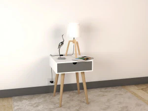 stolik nocny - komplet dekoracji sypialni 05 Model 3D