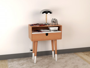 bedside table - set decoration bedroom 06 3Dモデル