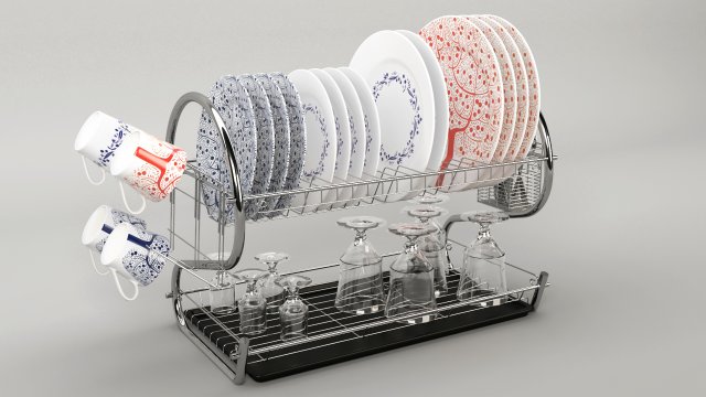 dishes kitchen v2 - Modelo 3D .c4d .max .obj .3ds .fbx .stl .blend 