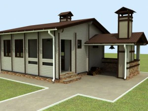 guest house - bathhouse - sauna 3D Model