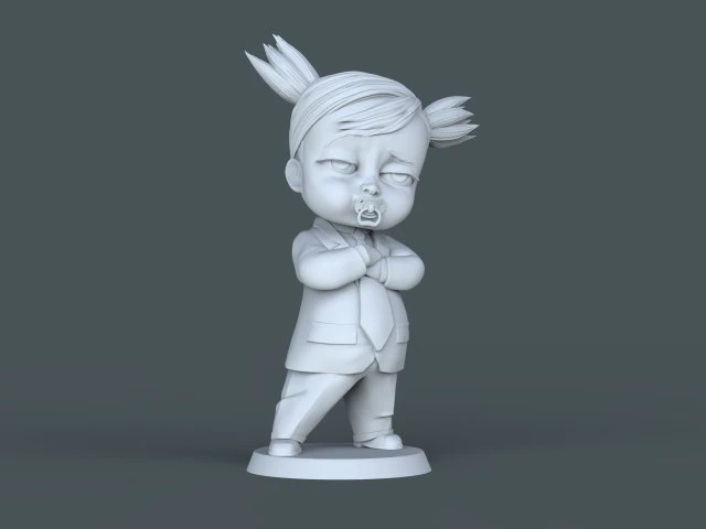 老板宝贝女孩 3D 打印模型 3D 打印模型 .c4d .max .obj .3ds .fbx .stl .blend 