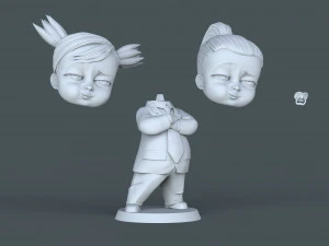 老板宝贝女孩 3D 打印模型 3D 打印模型