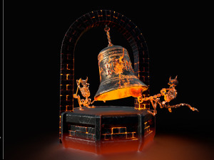 AC DC Hells Bells Legends of Rock whith base 3D print model 3D Print Model