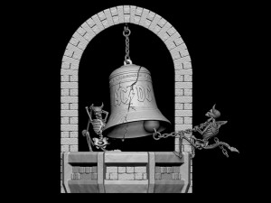 AC DC Hells Bells Legends of Rock whith base 3D print model 3D 打印模型