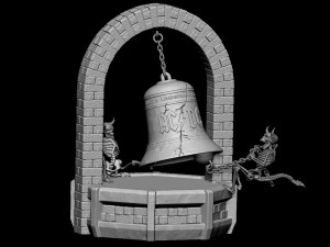 AC DC Hells Bells Legends of Rock whith base 3D print model 3D 打印模型