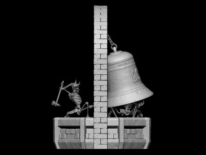 AC DC Hells Bells Legends of Rock whith base 3D print model 3D Print Model