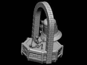 AC DC Hells Bells Legends of Rock whith base 3D print model 3D 打印模型