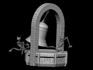 AC DC Hells Bells Legends of Rock whith base 3D print model 3D 打印模型
