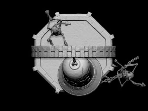 AC DC Hells Bells Legends of Rock whith base 3D print model 3D Print Model