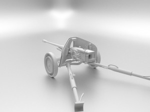 pak 40 mm anti-tank game ready Modelo 3D