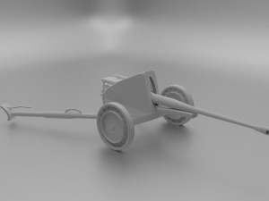 pak 40 mm anti-tank game ready 3D मॉडल