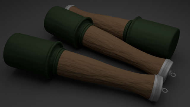 stielhandgranate - german anti-tank-personal 3D Model .c4d .max .obj .3ds .fbx .stl .blend 