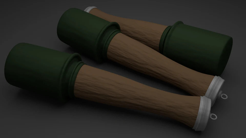 stielhandgranate - pessoal anti-tanque alem&atilde;o Modelo 3D .c4d .max .obj .3ds .fbx .stl .blend 