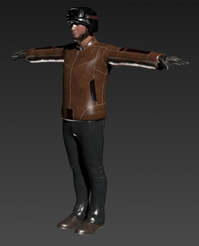 ronald pilot biped 3D Model .c4d .max .obj .3ds .fbx .stl .blend 