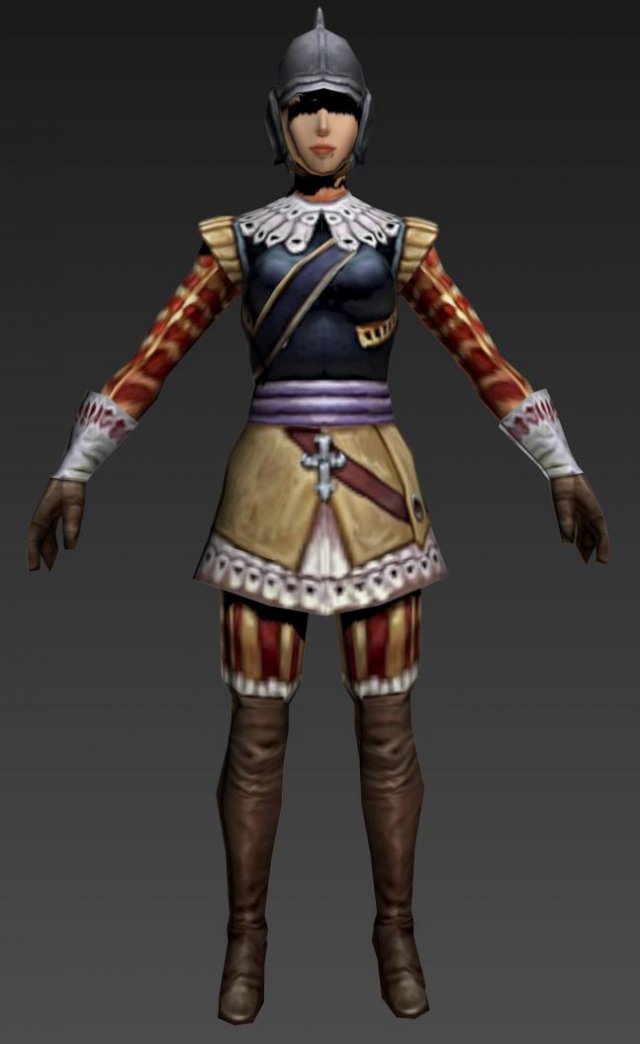 medieval woman biped Modelo 3D .c4d .max .obj .3ds .fbx .stl .blend 
