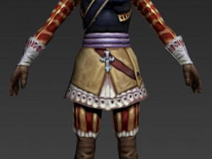medieval woman biped 3D Model
