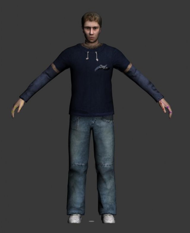 young man s03 Model 3D .c4d .max .obj .3ds .fbx .stl .blend