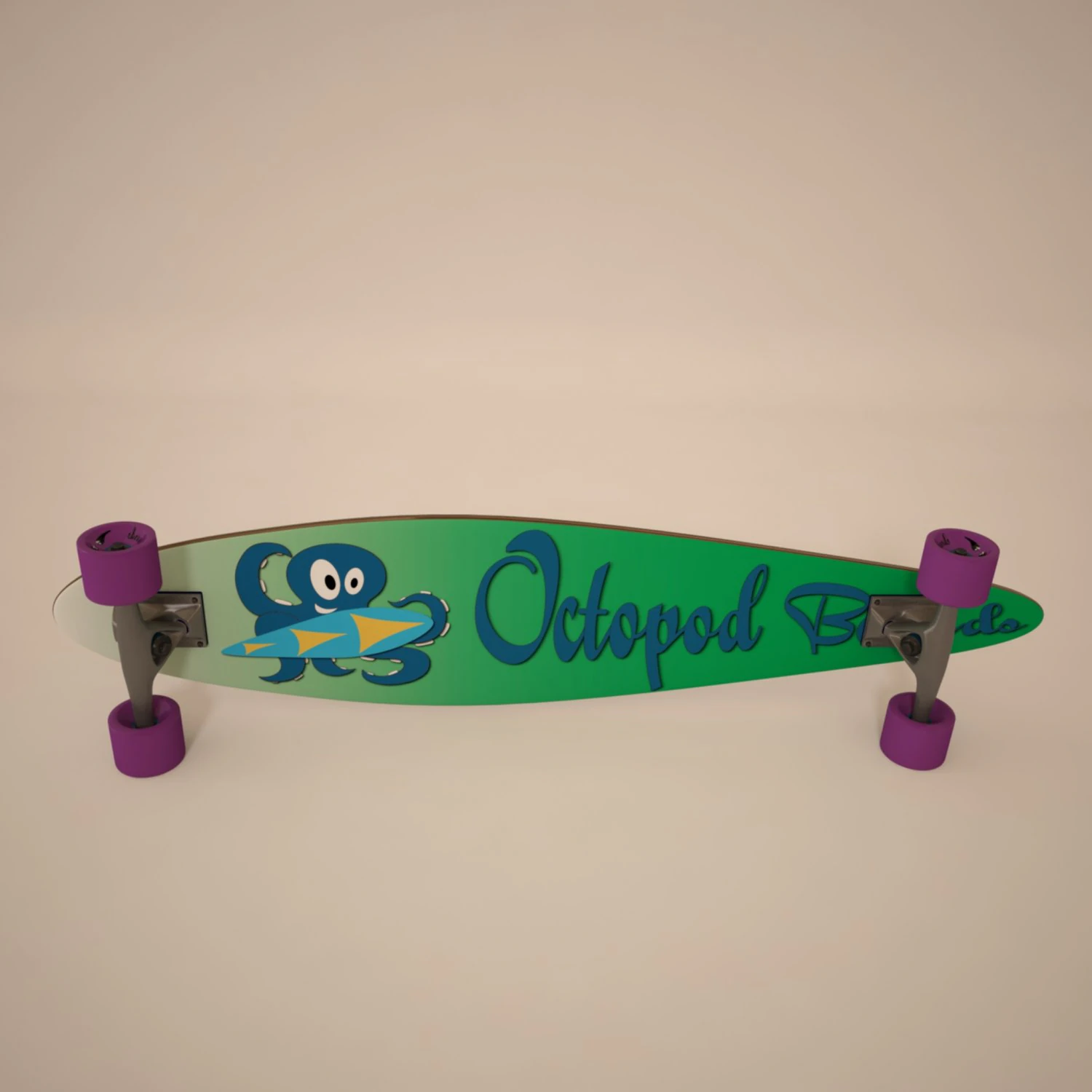 longboard 3D Model .c4d .max .obj .3ds .fbx .stl .blend