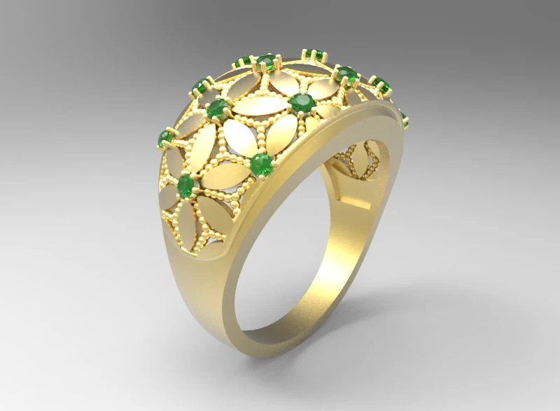 flowers ring 3D Print Model .c4d .max .obj .3ds .fbx .stl .blend