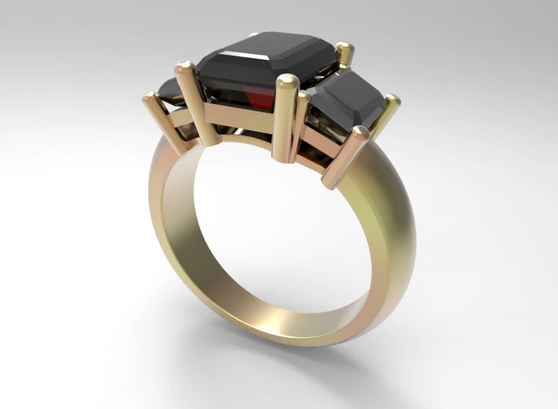 3 karat big ring 3D Print Model .c4d .max .obj .3ds .fbx .stl .blend 