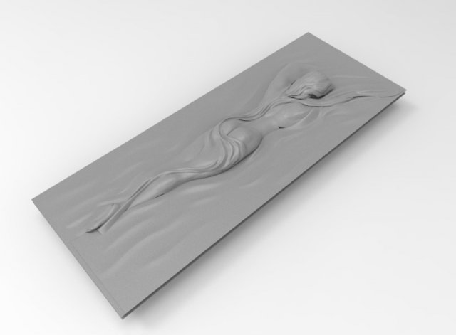 woman relief for ring 3D Baskı Modeli .c4d .max .obj .3ds .fbx .stl .blend 