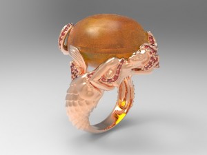 mermaid ring 3D Print Model