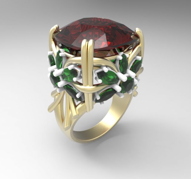 flowers ring qq 3D Print Model .c4d .max .obj .3ds .fbx .stl .blend 