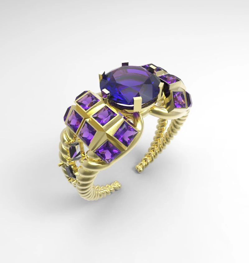 quard 7 ring 3D Print Model .c4d .max .obj .3ds .fbx .stl .blend