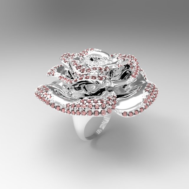 very big flowers ring Modello di stampa 3D .c4d .max .obj .3ds .fbx .stl .blend 