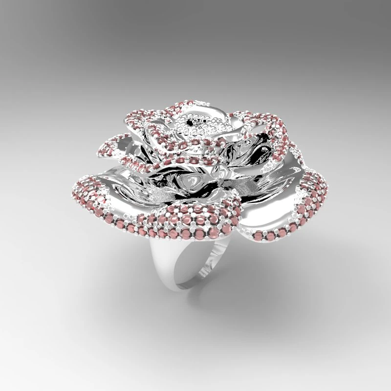 very big flowers ring 3D Print Model .c4d .max .obj .3ds .fbx .stl .blend 