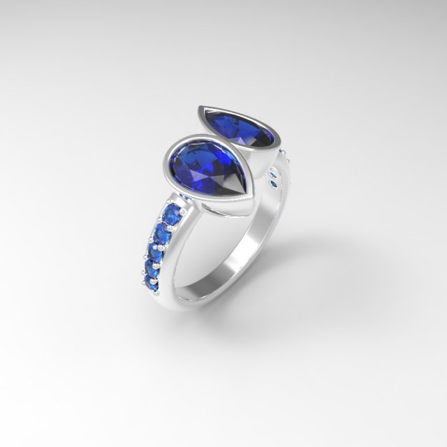 2 hearts ring Model do druku 3D .c4d .max .obj .3ds .fbx .stl .blend 