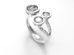 ring 3 diamond 3D Print Model
