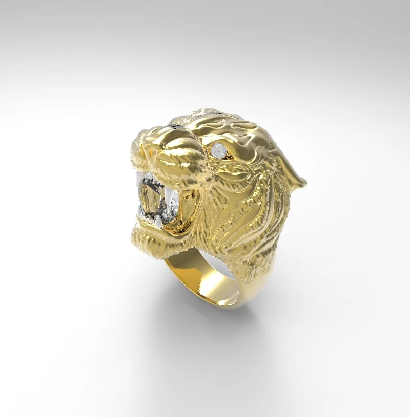 lion carrera ring 3D Print Model .c4d .max .obj .3ds .fbx .stl .blend 
