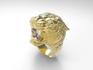 狮子卡雷拉戒指 3D 打印模型