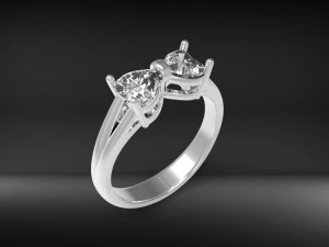 2 Herzen 3D Druckmodell