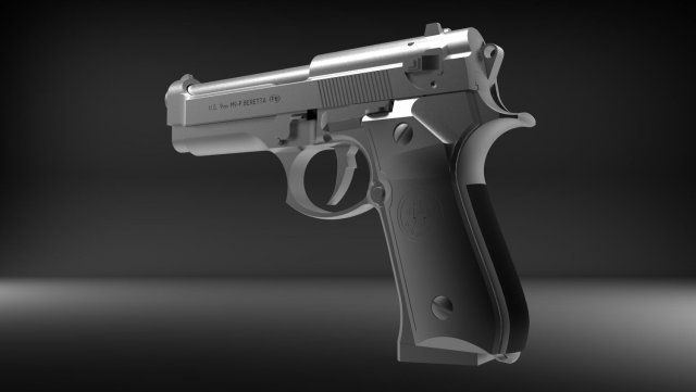 pistol 1 3D Print Model .c4d .max .obj .3ds .fbx .lwo .lw .lws