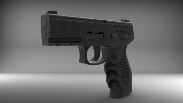 pistol 2 3D Print Model .c4d .max .obj .3ds .fbx .lwo .lw .lws
