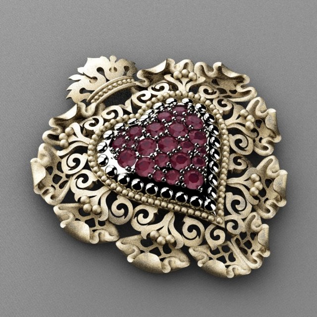 jewelry heart 3D Print Model .c4d .max .obj .3ds .fbx .stl .blend 