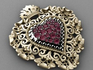ジュエリーハート 3Dプリントモデル