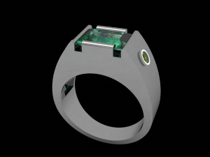 emerald octagon ring 3D मॉडल